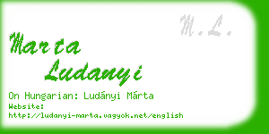 marta ludanyi business card
