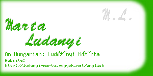 marta ludanyi business card